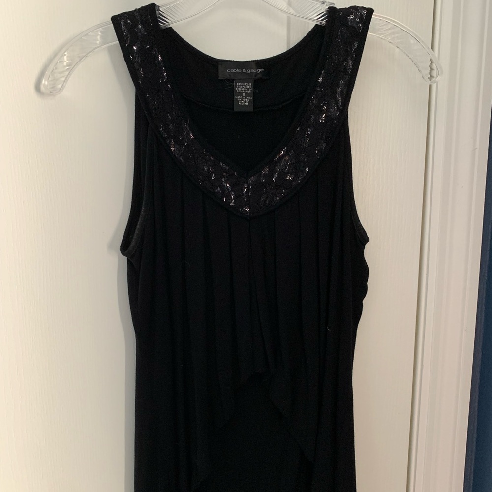 V neck high low tank